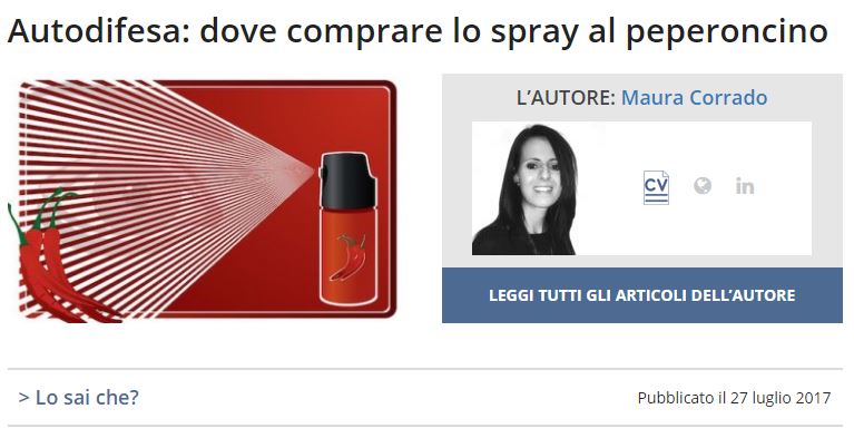 Autodifesa: dove comprare lo spray al peperoncino – Defence System 2.0 Srl